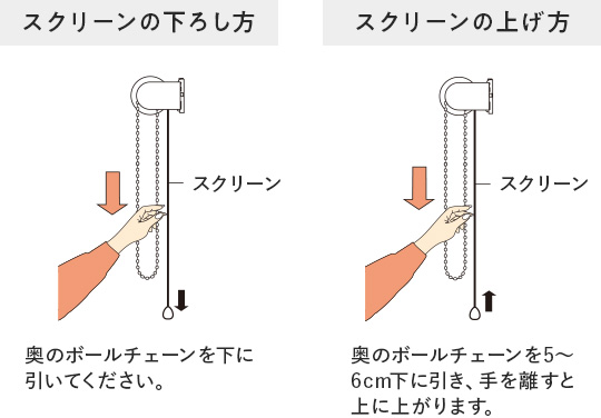 ワンタッチチェーンタイプの操作方法