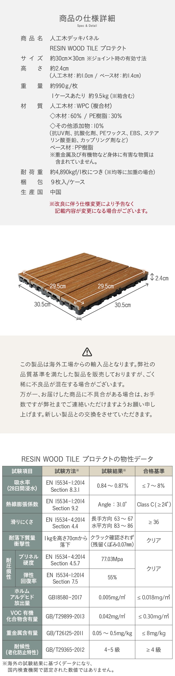 商品の仕様詳細